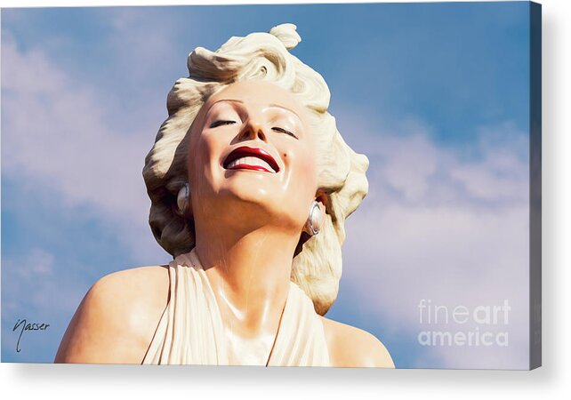 Actress Marilyn Monroe Acrylic Print featuring the photograph 0243 Forever Marilyn Monroe Statue by Amyn Nasser Photographer - Neptune Images