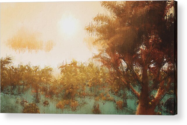 Spring Acrylic Print featuring the painting Bucolic Paradise - 47 #1 by AM FineArtPrints
