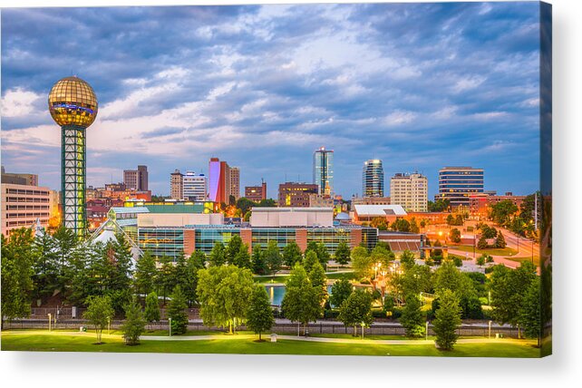 Landscape Acrylic Print featuring the photograph Knoxville, Tennessee, Usa Downtown #1 by Sean Pavone