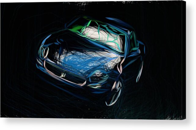 Maserati Acrylic Print featuring the digital art Maserati 3200 GT Draw #1 by CarsToon Concept