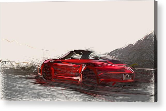 Porsche Acrylic Print featuring the digital art Porsche 911 GTS Drawing #3 by CarsToon Concept