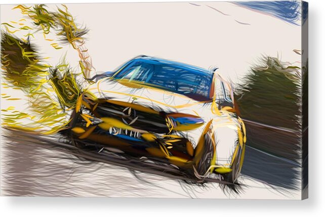 Mercedes Acrylic Print featuring the digital art Mercedes AMG A35 Drawing #4 by CarsToon Concept