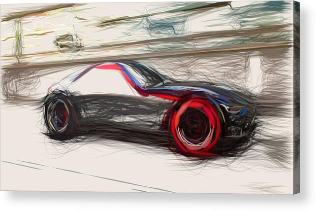 Opel Acrylic Print featuring the digital art Opel GT Draw #4 by CarsToon Concept