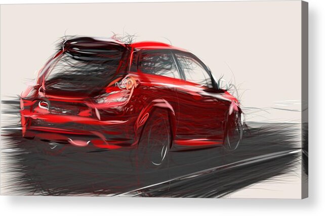 Volvo Acrylic Print featuring the digital art Volvo C30 R Draw #4 by CarsToon Concept
