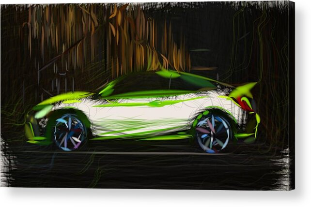 Honda Acrylic Print featuring the digital art Honda Civic Draw #7 by CarsToon Concept