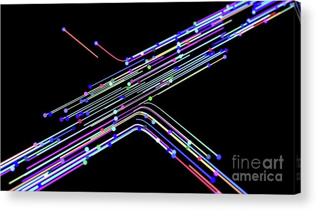 3d Acrylic Print featuring the photograph Network Traffic #7 by Design Cells/science Photo Library