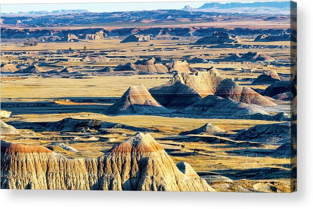 Badlands Acrylic Print featuring the photograph A Badlands Valley Vista by Jim Thompson