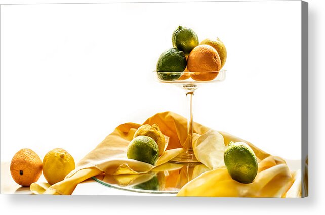 Still Life Acrylic Print featuring the photograph A Citrus Morning by Maggie Terlecki