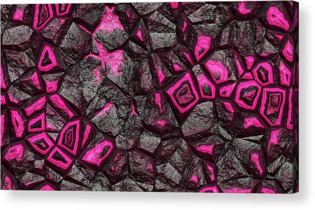 Rock Wall Acrylic Print featuring the digital art Abstract Pink Wall Patchy by Don Northup