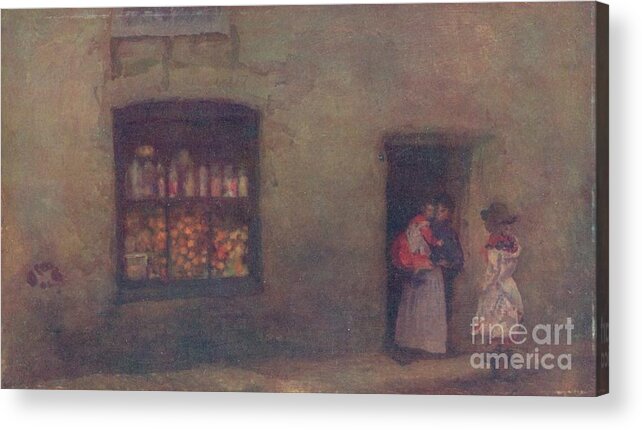 Oil Painting Acrylic Print featuring the drawing An Orange Note Sweet Shop, 1884, 1904 by Print Collector