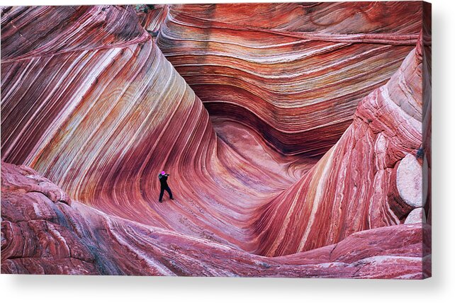 Alcove Acrylic Print featuring the photograph At the Wave by Alex Mironyuk