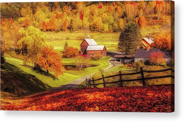 New England Fall Foliage Acrylic Print featuring the photograph Autumn at Sleepy Hollow Pomfret by Jeff Folger