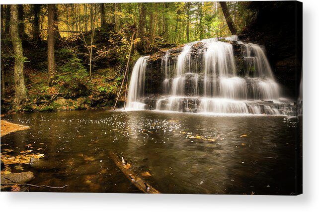 Rock Acrylic Print featuring the photograph Autumn Pool at Rock River Falls by Owen Weber