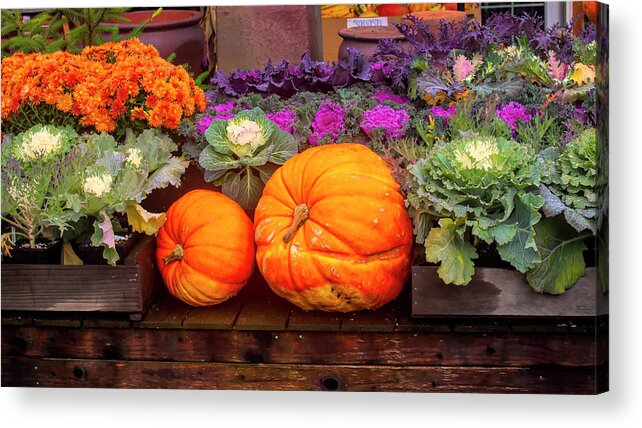 Pumpkins Acrylic Print featuring the photograph Autumn's Harvest by Cathy Anderson