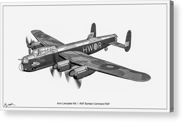 Avro Lancaster Mk1 Acrylic Print featuring the digital art Avro Lancaster Mk1 - Sketch by Tommy Anderson