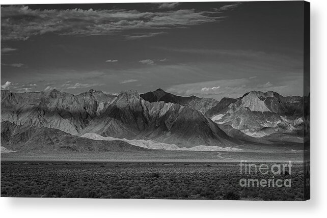 Black And White Acrylic Print featuring the photograph Bare Mountain Range by Jeff Hubbard