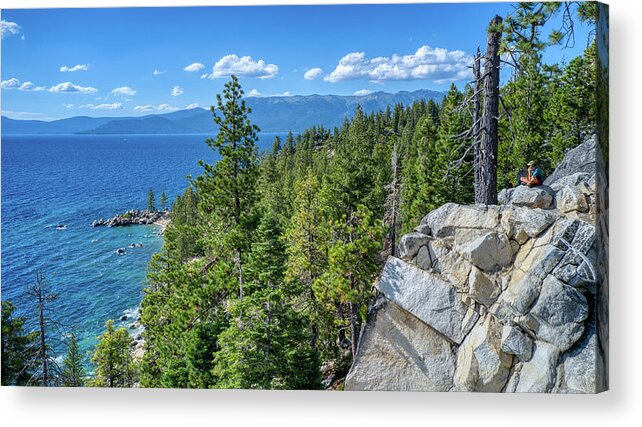 Lake Tahoe Acrylic Print featuring the photograph Blue Sky Turquoise Waters Lake Tahoe by Anthony Giammarino