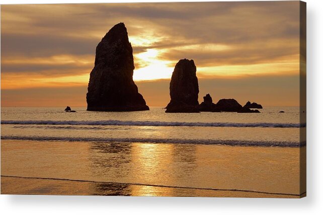 Oregon Acrylic Print featuring the photograph Cannon Beach November Sunset by Todd Kreuter