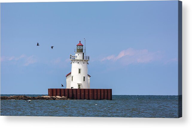 Lighthouse Acrylic Print featuring the photograph Cleveland Harbor West Pierhead Lighthouse by Dale Kincaid