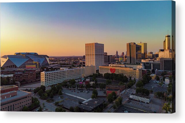 Colorful Acrylic Print featuring the photograph Downtown Heart by Mike Dunn