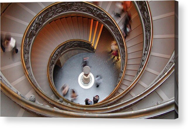Spiral Staircase Acrylic Print featuring the photograph Downward Spiral by Tito Slack