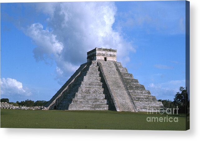 Steps Acrylic Print featuring the photograph El Castillo, Equinox In Chichen Itza, Post Classic Period by Mayan