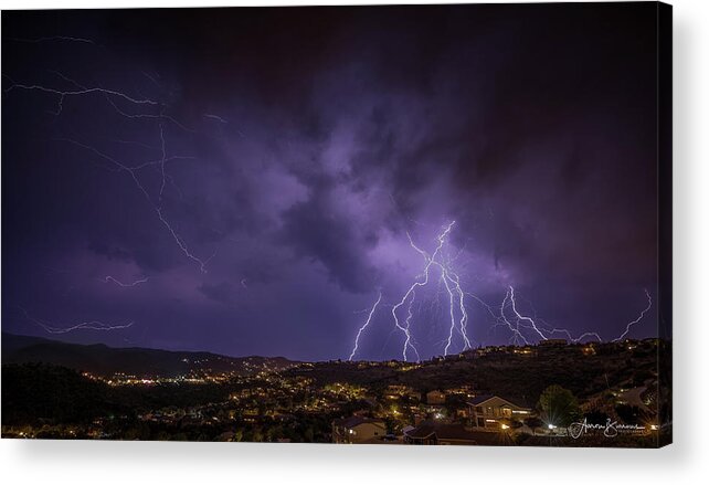 Lightning Acrylic Print featuring the photograph Electrifying by Aaron Burrows