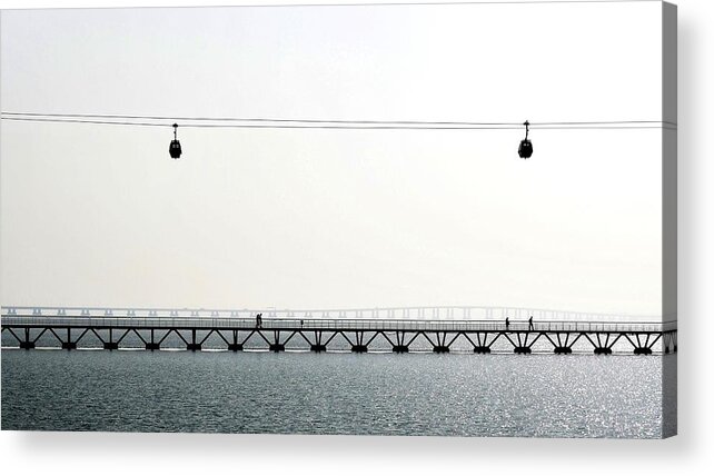 Cable Car Acrylic Print featuring the photograph Esplanade De L'ocanarium De Lisbonne 4 by Nadine Risse