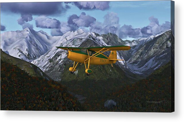 Aviation Acrylic Print featuring the digital art Fairchild 24 by Harold Zimmer