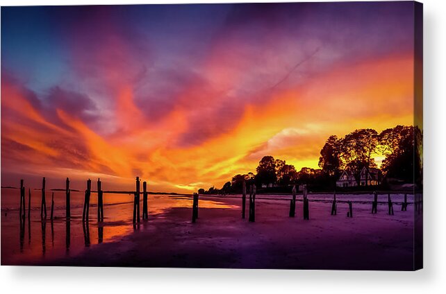 Sunset Acrylic Print featuring the photograph Fire on the sky by Lilia D