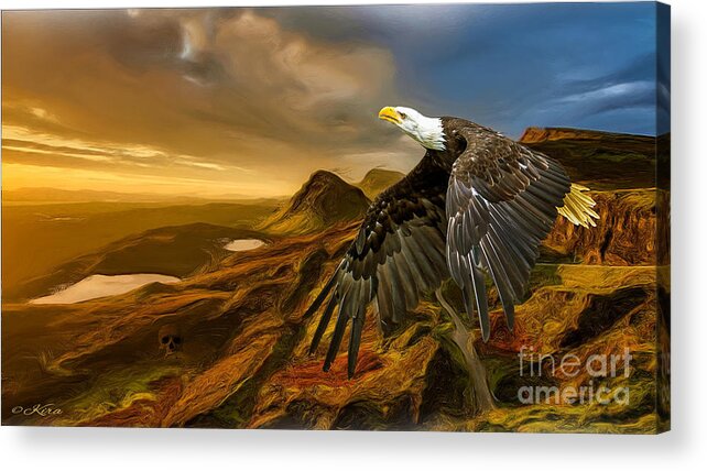 Eagle Acrylic Print featuring the photograph Flying home by Kira Bodensted