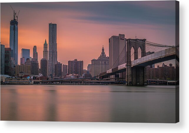 Built Structure Acrylic Print featuring the photograph Freedom Tower Under Construction by Adam Schmid