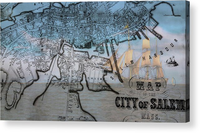 Friendship Of Salem Acrylic Print featuring the photograph Friendship of Salem on Salem Map by Jeff Folger