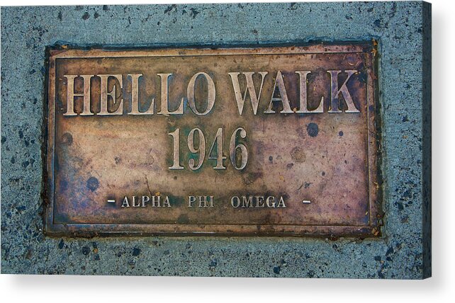 Hello Walk Acrylic Print featuring the photograph Hello Walk 1946 by Ed Broberg