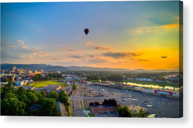 New York Acrylic Print featuring the photograph Hot Air Ballon Sunset by Anthony Giammarino