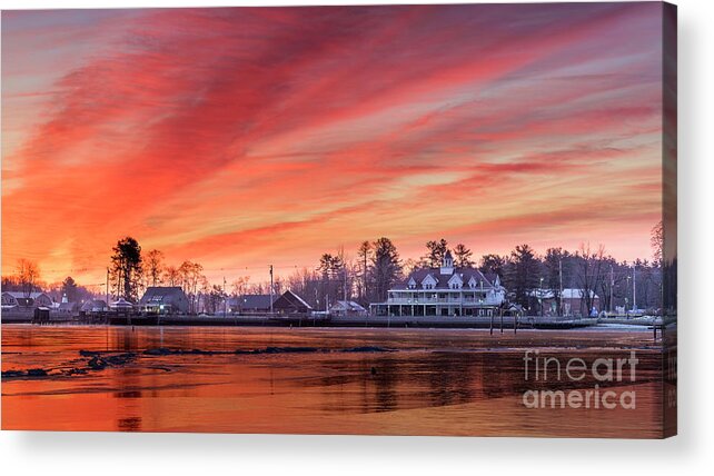 2018 Acrylic Print featuring the photograph Icey Sunrise over Naples, ME by Craig Shaknis
