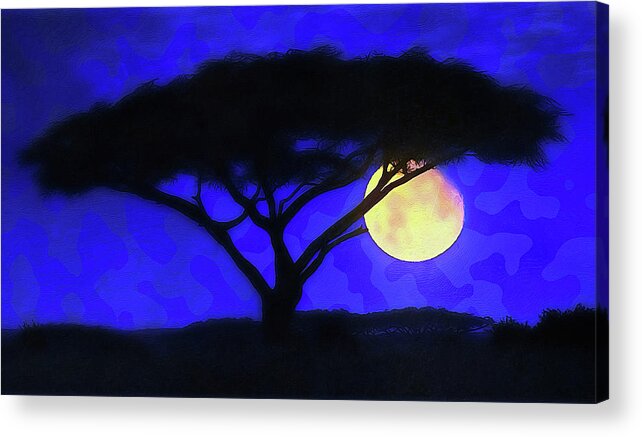 Shadow Of The Moon Acrylic Print featuring the painting Into the Wild - 04 by AM FineArtPrints