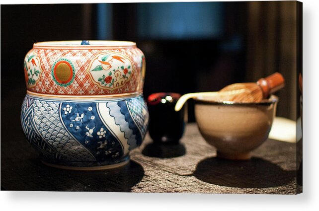 Shadow Acrylic Print featuring the photograph Japanese Tea by Tatyana Kildisheva