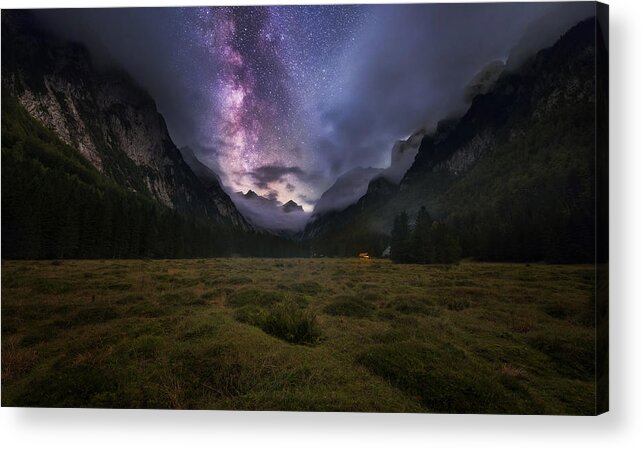Milky Acrylic Print featuring the photograph Krma Valley by Ales Krivec