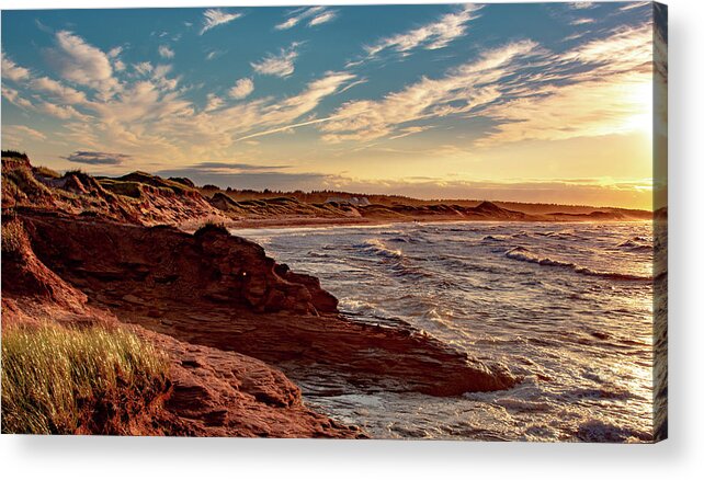 Ocean Acrylic Print featuring the photograph Late Afternoon Drama by Marcy Wielfaert