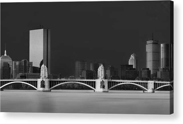 Urban Acrylic Print featuring the photograph Longfellow Bridge & City In Background by Dominic Vecchione