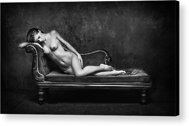 Panorama Acrylic Print featuring the photograph Lorena On The Couch IIi by Joan Gil Raga