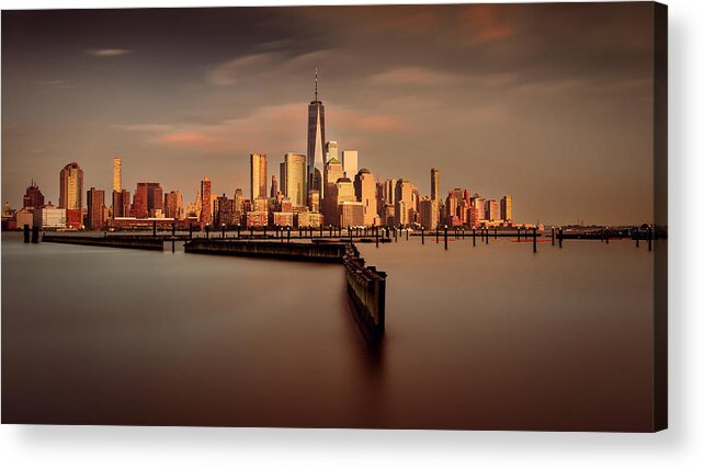 Lower Manhattan Acrylic Print featuring the photograph Lower Manhattan Radiance by Wei (david) Dai