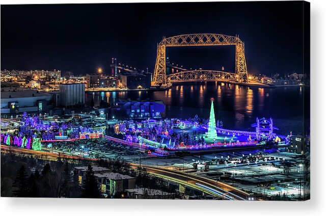 Bentleyville Acrylic Print featuring the photograph Merry Christmas Duluth by Susan Rissi Tregoning