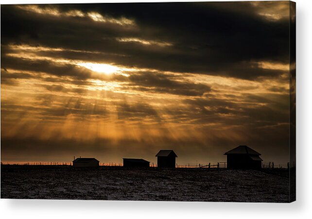 Scenics Acrylic Print featuring the photograph Missouri Farm At Sunrise by Bob Pool