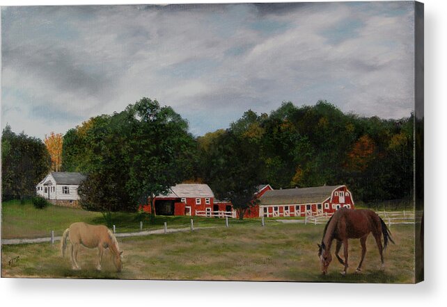 Horses Acrylic Print featuring the painting Moonracer Farm by Rick Fitzsimons