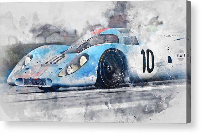 Car Acrylic Print featuring the painting Porsche 917k - 07 by AM FineArtPrints