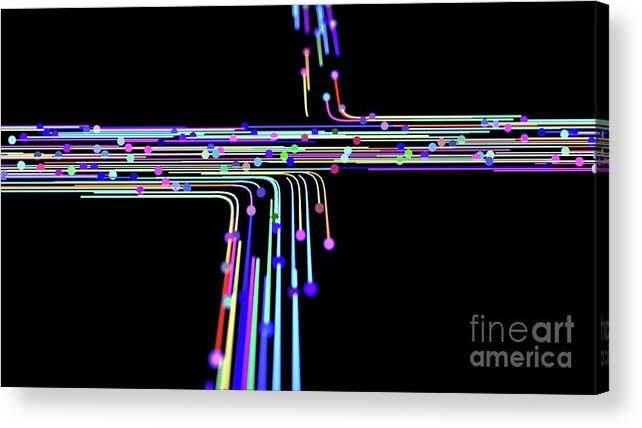 3d Acrylic Print featuring the photograph Network Traffic by Design Cells/science Photo Library