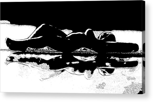 Black-and-white Acrylic Print featuring the photograph Nude Art Bw 5 by Jorg Becker