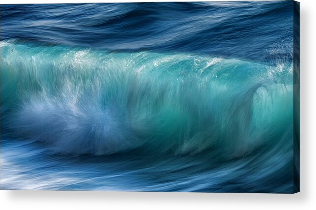Wave Acrylic Print featuring the photograph Painting Green Waves (part 8) by Paolo Lazzarotti